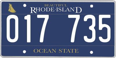 RI license plate 017735