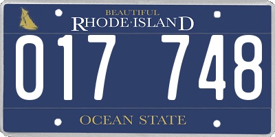 RI license plate 017748