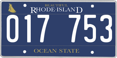 RI license plate 017753