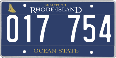 RI license plate 017754