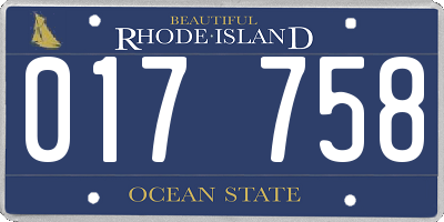 RI license plate 017758