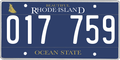RI license plate 017759