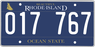 RI license plate 017767