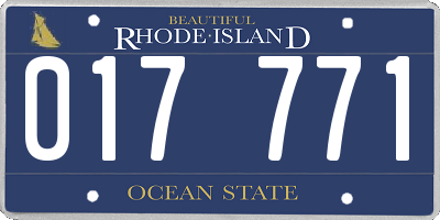 RI license plate 017771