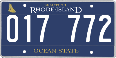 RI license plate 017772