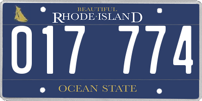 RI license plate 017774