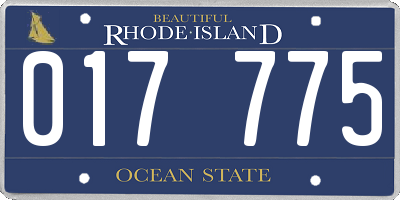 RI license plate 017775