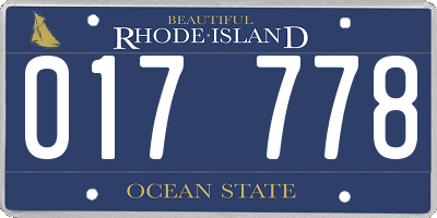 RI license plate 017778