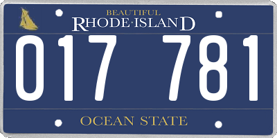 RI license plate 017781