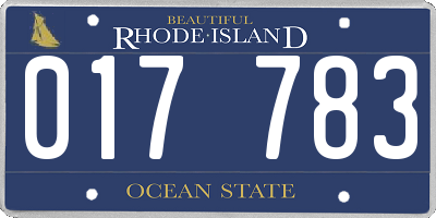 RI license plate 017783