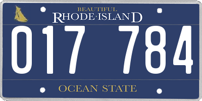 RI license plate 017784