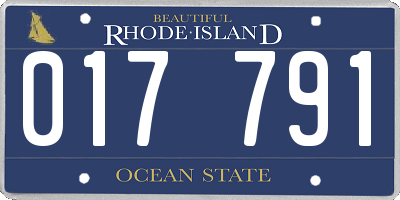 RI license plate 017791