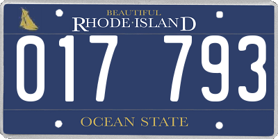 RI license plate 017793