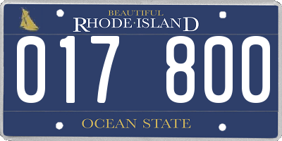 RI license plate 017800