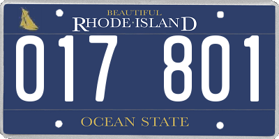 RI license plate 017801