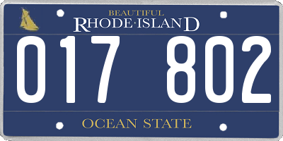 RI license plate 017802