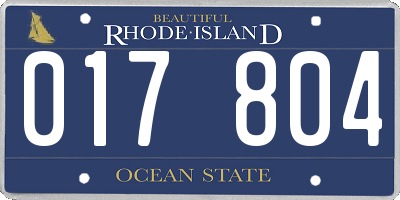 RI license plate 017804