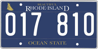 RI license plate 017810