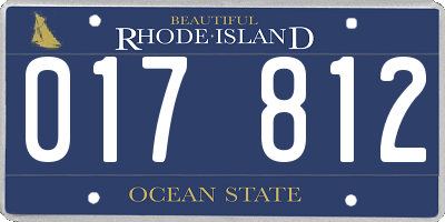 RI license plate 017812