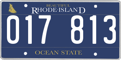 RI license plate 017813