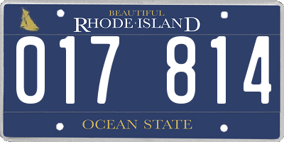 RI license plate 017814