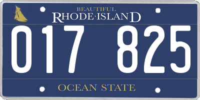 RI license plate 017825