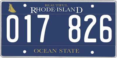 RI license plate 017826