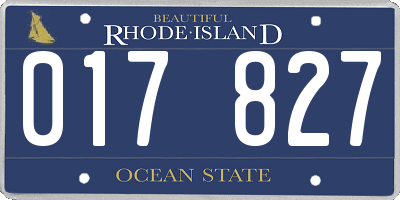 RI license plate 017827