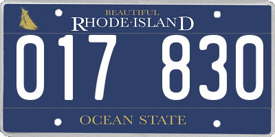 RI license plate 017830