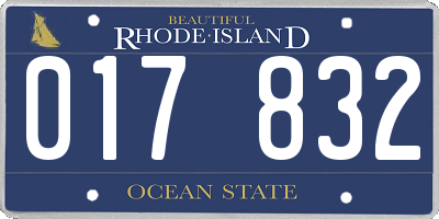 RI license plate 017832