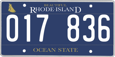 RI license plate 017836