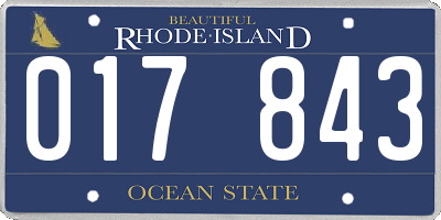 RI license plate 017843