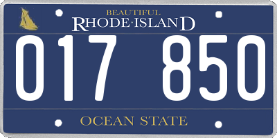 RI license plate 017850