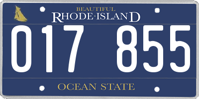 RI license plate 017855