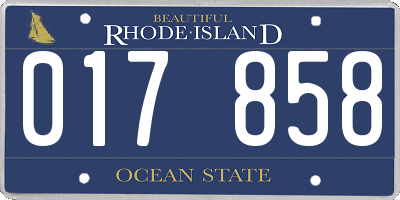 RI license plate 017858