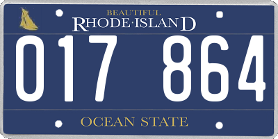 RI license plate 017864