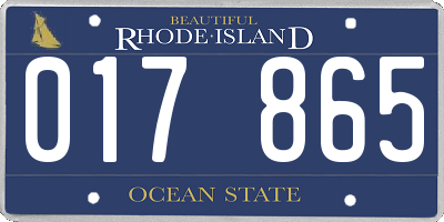 RI license plate 017865