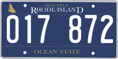 RI license plate 017872