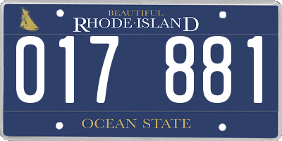 RI license plate 017881