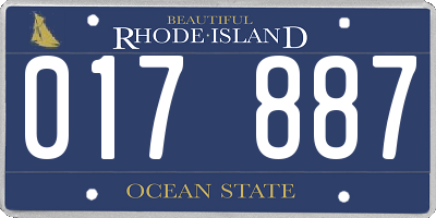 RI license plate 017887