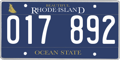 RI license plate 017892