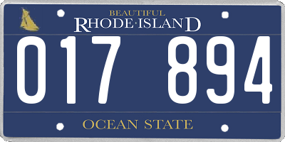 RI license plate 017894