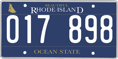 RI license plate 017898