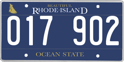 RI license plate 017902