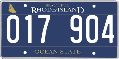 RI license plate 017904