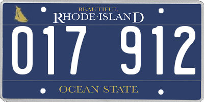 RI license plate 017912