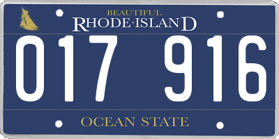 RI license plate 017916