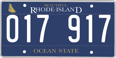 RI license plate 017917