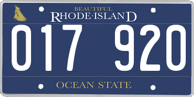 RI license plate 017920