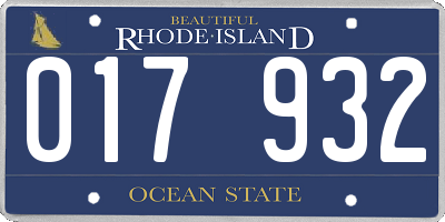 RI license plate 017932